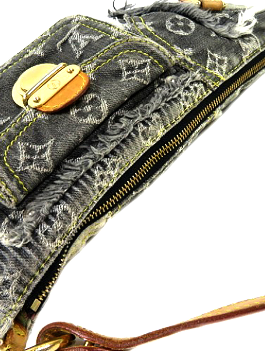 GEO Shoulder Bag Leather - Denim Patchwork (With Beads Embroidery) – Fizzy  Goblet